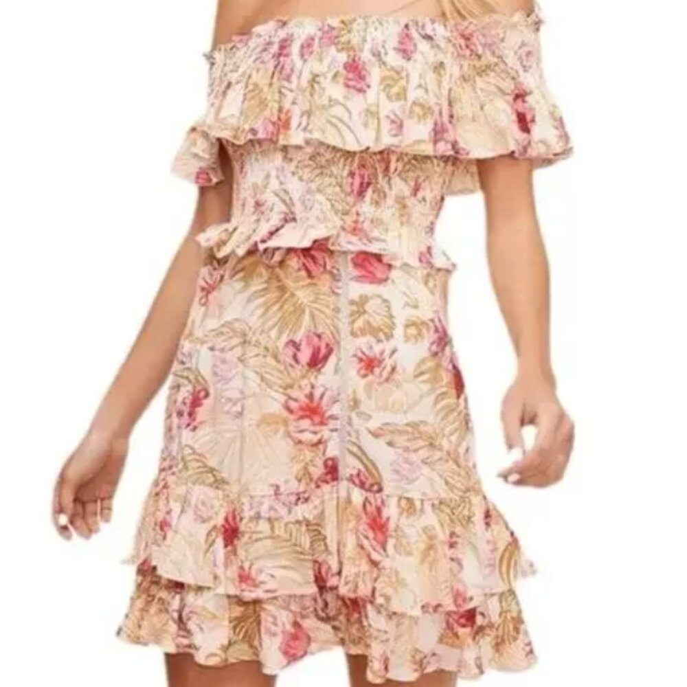 ASTR The Label Women's Yellw and Pink Dress